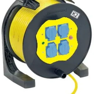 Aanbieding loopt bijna af - Elektron Berlin ELTROM haspel met 25 meter ELPUR 3x2,5 kabel Geel