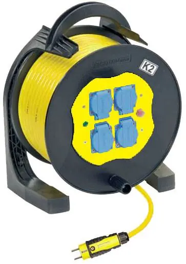 Aanbieding loopt bijna af - Elektron Berlin ELTROM haspel met 25 meter ELPUR 3x2,5 kabel Geel