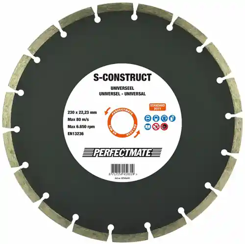 Perfectmate S-Construct diamantzaagblad 150mm asgat 22.23mm 1 stuk - EPU0604 - Extra korting