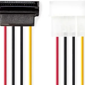 Nedis Interne Voedingskabel Molex Male naar SATA 15-Pins Female 0.15 m 1 stuks - CCGP73505VA015 CCGP73505VA015 | Hoog gewaardeerd