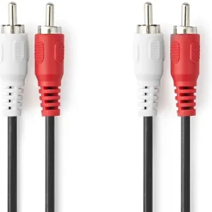 Veel gekozen - Nedis Stereo-Audiokabel 2x RCA Male 2x RCA Male 1 m 1 stuks - CAGB24200BK10 CAGB24200BK10