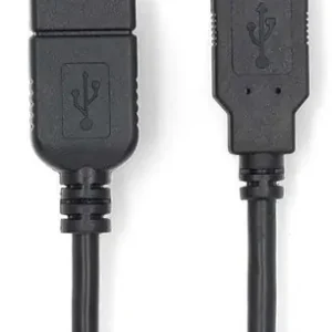 Nedis USB-Kabel USB 2.0 USB-A Male USB-A Female 480 Mbps Vernikkeld 3.00 m Rond PVC Zwart Label - CCGL60010BK30 - Op voorraad