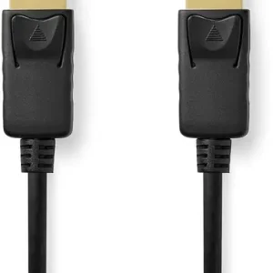 Aanrader - Nedis DisplayPort-Kabel DisplayPort Male DisplayPort Male 8K@60Hz Verguld 2.00 m Rond PVC Zwart Label - CCGL38010BK20