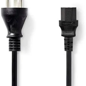Nieuw product | Nedis Stroomkabel Denemarken Male IEC-320-C13 Recht Recht Vernikkeld 2.00 m Rond PVC Zwart Label - CEGL11400BK20