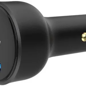 Actie - Gembird USB + USB-C autolader 30W zwart status LCD - 9540114