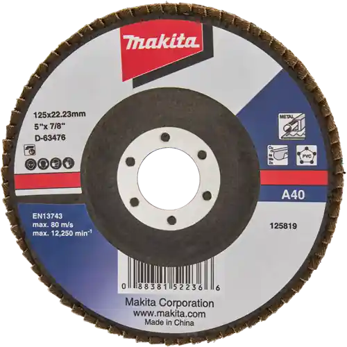 Zolang de voorraad strekt - Makita Accessoires Lamellenschuurschijf 125mm A40 - D-63476 - D-63476